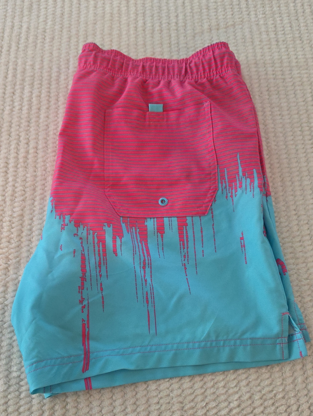 George  Two-Tone Pink and Aqua Swim Shorts